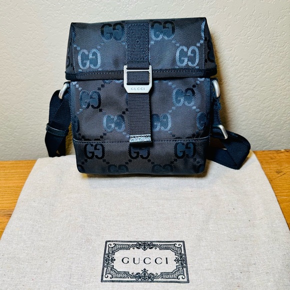NEW Unisex Gucci Econyl Nylon Monogram Off The Grid Messenger Bag - Picture 8 of 17